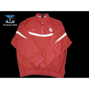 Vintage Nike University of Oklahoma Sooners Red Quarter Zip Jacket Size Large